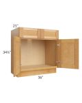 Madison Honey Shaker Width 36" Vanity Base Cabinet