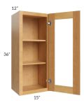 Madison Honey Shaker 15x36 Wall Glass Door Cabinet (Prepped for Glass Doors)
