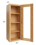 Madison Honey Shaker 15x42 Wall Glass Door Cabinet (Prepped for Glass Doors)