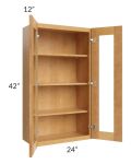 Madison Honey Shaker 24x42 Wall Glass Door Cabinet (Prepped for Glass Doors)