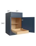 Madison Navy Shaker 21" Base Cabinet with 1 Rollout Tray
