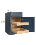 Madison Navy Shaker 21" Base Cabinet with 2 Rollout Trays