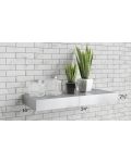 Union White 24" Stainless Steel Floating Shelf