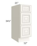 Signature Vanilla Glaze 12" Drawer Base Bathroom Vanity Cabinet