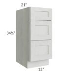 Heather Grey Shaker 15" Drawer Base Bathroom Vanity Cabinet