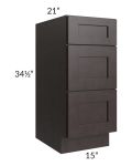Brazilian Shaker 15" Drawer Base Bathroom Vanity Cabinet