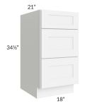 Royal White Shaker 18" Vanity Drawer Base Cabinet