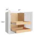 Brilliant White Shaker 27" Full Height Base Cabinet with 2 Rollout Trays