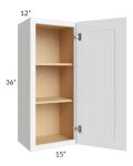 Royal White Shaker 15x36 Wall Cabinet