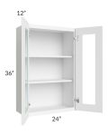 Royal White Shaker 24x36 Glass Door Wall Cabinet