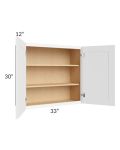 Royal White Shaker 33x30 Wall Cabinet