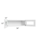 Brilliant White Shaker 36x12 Decorative Wall Cabinet