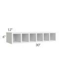 Brilliant White Shaker 30x6 Wine Cubby Wall Cabinet