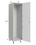 Euro Gloss White 18x71-1/4 Open Utility Cabinet with 1 Door