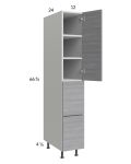 Euro Grey 12x71-1/4 Utility Cabinet with 1 Door and 2 Drawers
