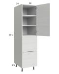 Euro White Grain 18x71-1/4 Utility Cabinet with 1 Door and 2 Drawers
