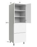 Euro Gloss White 24x71-1/4 Utility Cabinet with 2 Door and 2 Drawers