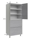 Euro Grey 30x71-1/4 Utility Cabinet with 2 Doors and 2 Drawers