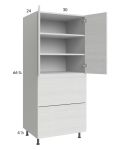 Euro White Grain 30x71-1/4 Utility Cabinet with 2 Doors and 2 Drawers