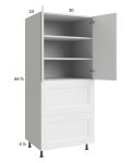 Harbor White 30x71-1/4 Utility Cabinet with 2 Doors and 2 Drawers