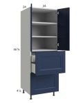 Harbor Navy 24x71-1/4 Utility Cabinet with 2 Doors, 2 Drawers and 1 Inner Drawer