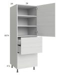 Euro White Grain 24x71-1/4 Utility Cabinet with 1 Door