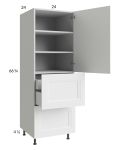 Harbor White 24x71-1/4 Utility Cabinet with 1 Door, 2 Drawers and 1 Inner Drawer