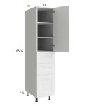 Harbor White 15x71-1/4 Utility Cabinet with 1 Door and 3 Drawers