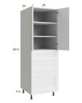 Harbor White 24x71-1/4 Utility Cabinet with 2 Doors and 3 Drawers