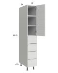 Euro White Grain 12x71-1/4 Utility Cabinet with 1 Door and 4 Drawers