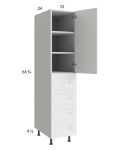 Harbor White 15x71-1/4 Utility Cabinet with 1 Door and 4 Drawers