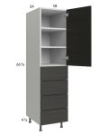Euro Cafe 18x71-1/4 Utility Cabinet with 1 Door and 4 Drawers