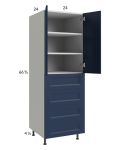 Harbor Navy 24x71-1/4 Utility Cabinet with 2 Doors and 4 Drawers