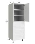 Harbor White 24x71-1/4 Utility Cabinet with 2 Doors and 4 Drawers