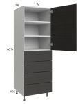 Euro Cafe 24x71-1/4 Utility Cabinet with 1 Door and 4 Drawers