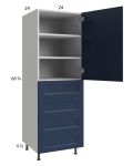 Harbor Navy 24x71-1/4 Utility Cabinet with 1 Door and 4 Drawers