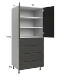 Euro Cafe 30x71-1/4 Utility Cabinet with 2 Doors and 4 Drawers