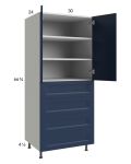 Harbor Navy 30x71-1/4 Utility Cabinet with 2 Doors and 4 Drawers