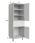 Euro White Grain 24x71-1/4 Utility Cabinet with 2 Doors and 1 Drawer