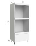 Euro Gloss White 30x71-1/4 Double Oven Cabinet with 1 Drawer