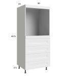 Harbor White 30x71-1/4 Single Oven Cabinet with 4 Drawers
