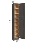 Midtown Dark Grey Shaker 15x12x90 Pantry Cabinet