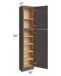 Midtown Dark Grey Shaker  18x12x84 Pantry Cabinet 
