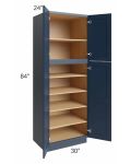 Midtown Blue Shaker 30x24x84 Pantry Cabinet