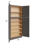 Midtown Dark Grey Shaker 36x12x84 Pantry Cabinet
