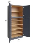 Midtown Indigo Shaker 36x24x84 Pantry Cabinet