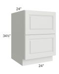 Lakewood White 24" 2-Drawer Base Cabinet