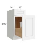 Lakewood White 15" Base Cabinet with Single Trashcan Pullout