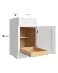 Lakewood White 18" Base Cabinet with 1 Rollout Tray