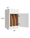 Lakewood White 18" Tray Divider Base Cabinet